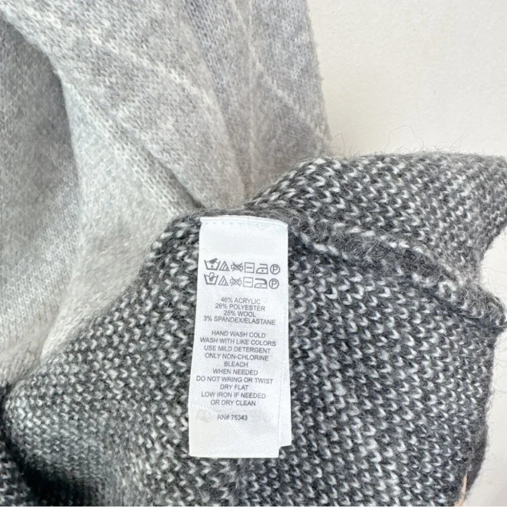 Tahari Womens Xlarge Argyle Long Grey Open Cardigan - Picture 12 of 15